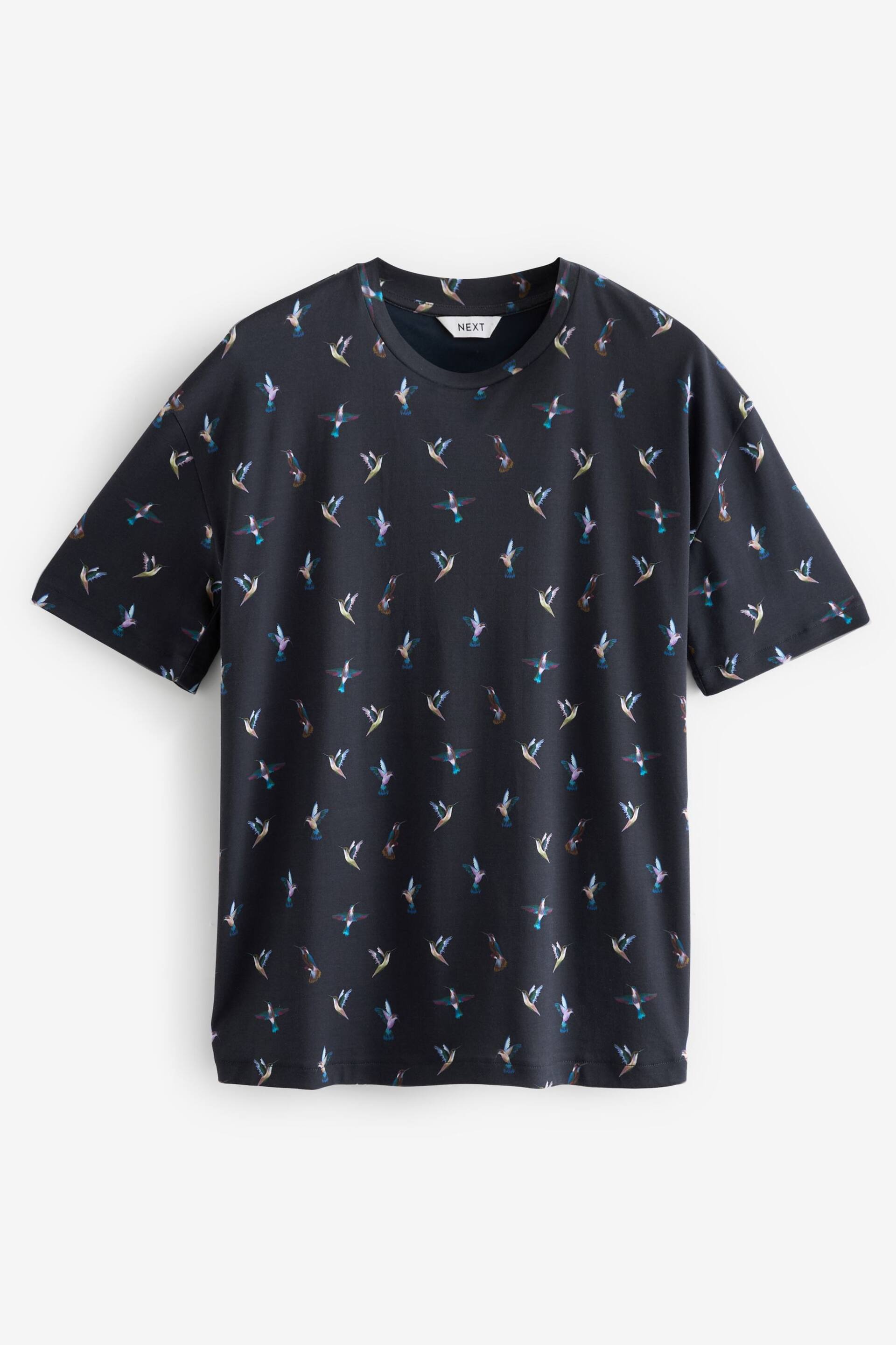 Navy Hummingbird Print T-Shirt - Image 5 of 7