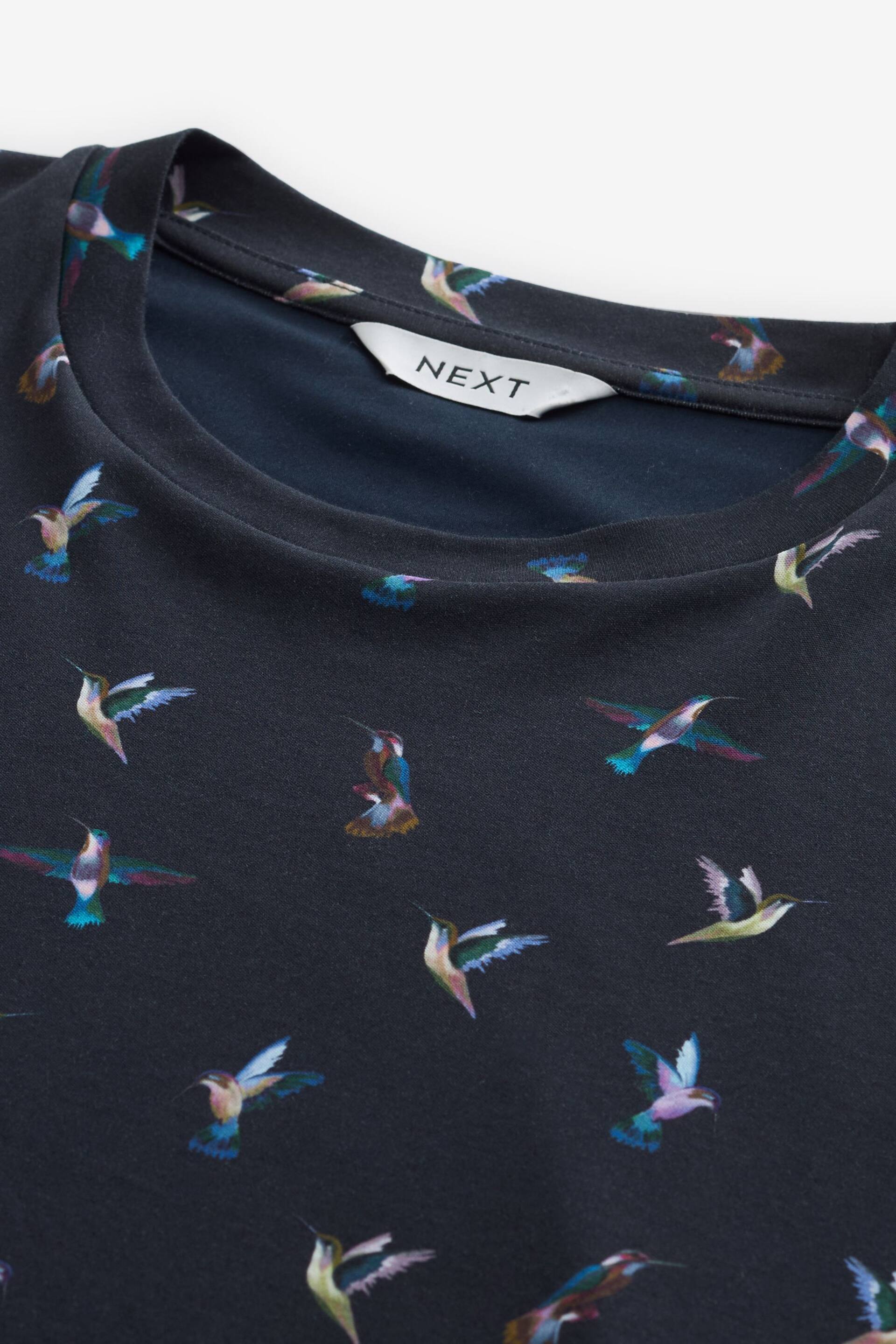 Navy Hummingbird Print T-Shirt - Image 6 of 7