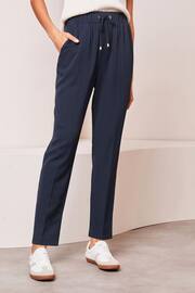 Lipsy Navy Blue Smart Tapered Trousers - Image 1 of 4
