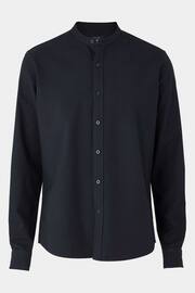 Savile Row Company Slim Fit Navy Blue Grandad Collar Shirt - Image 2 of 3
