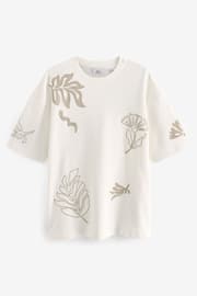 White Relaxed Fit Floral Nature Graphic T-Shirt - Image 5 of 7