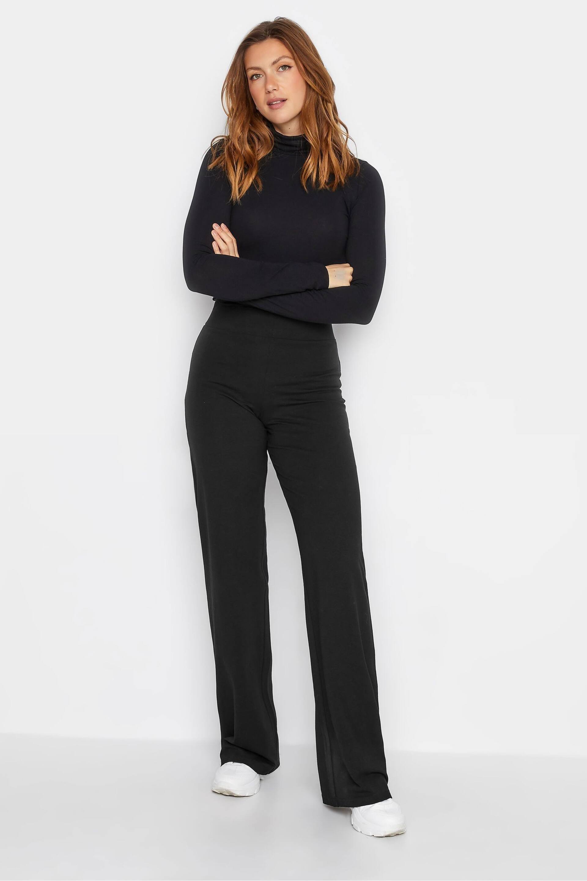 Long Tall Sally Black Wide Leg Jersey Yoga Pants - Image 2 of 4