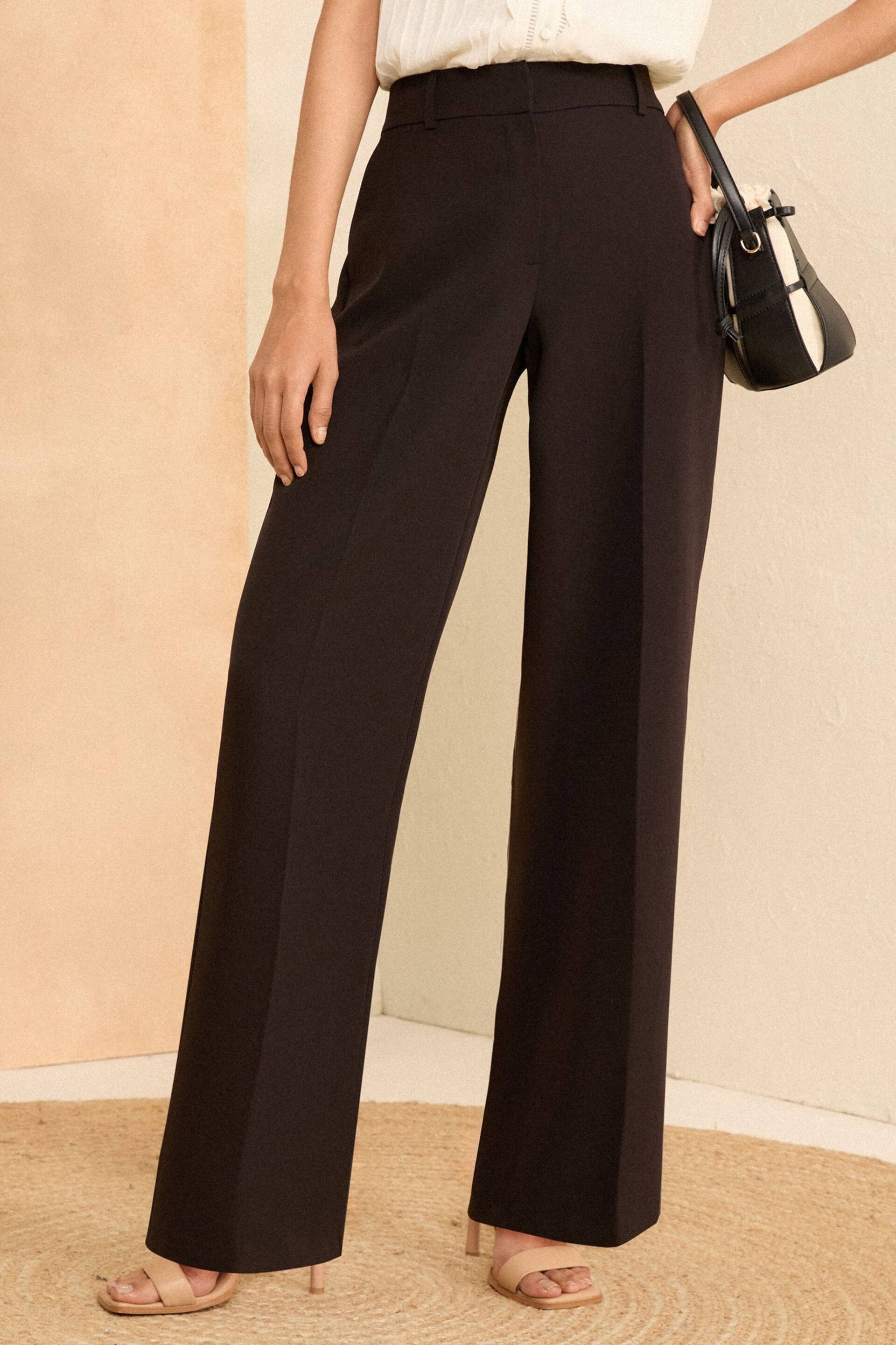 Love & Roses Black Tall High Waist Wide Leg Tailored Trousers - Image 1 of 4