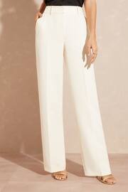 Love & Roses Ivory White Tall High Waist Wide Leg Tailored Trousers - Image 1 of 4