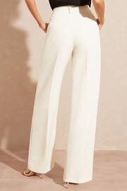 Love & Roses Ivory White Tall High Waist Wide Leg Tailored Trousers - Image 3 of 4