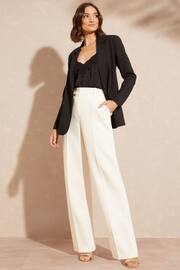 Love & Roses Ivory White Tall High Waist Wide Leg Tailored Trousers - Image 4 of 4