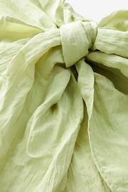 Sage Green Crinkle Long Sleeve Wrap Shirt - Image 6 of 6