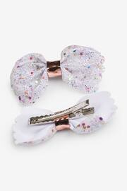 Lilac Purple Scallop Bow Hair Clips 2 Pack - Image 3 of 5