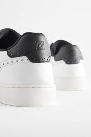 White Leather Brogue Trainers - Image 6 of 6