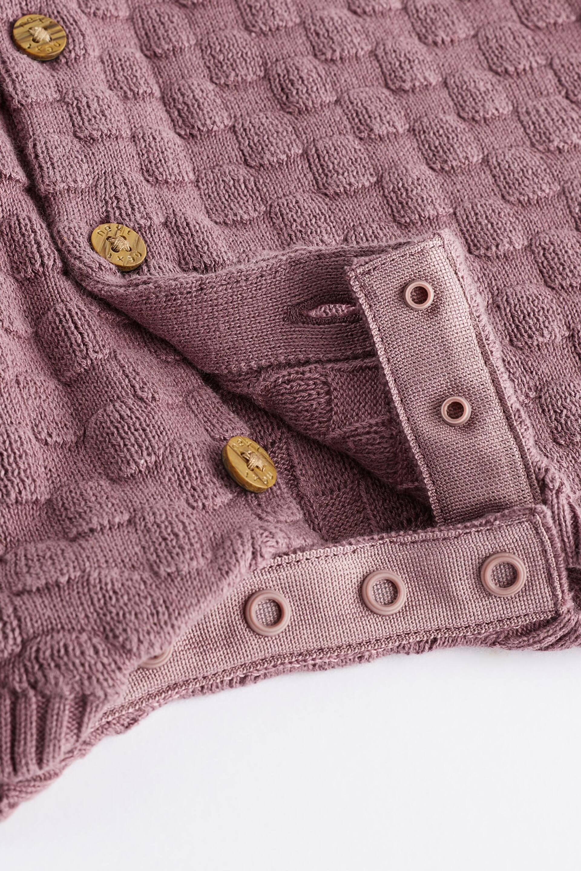 Mauve Purple Baby Knitted Romper (0mths-2yrs) - Image 6 of 6