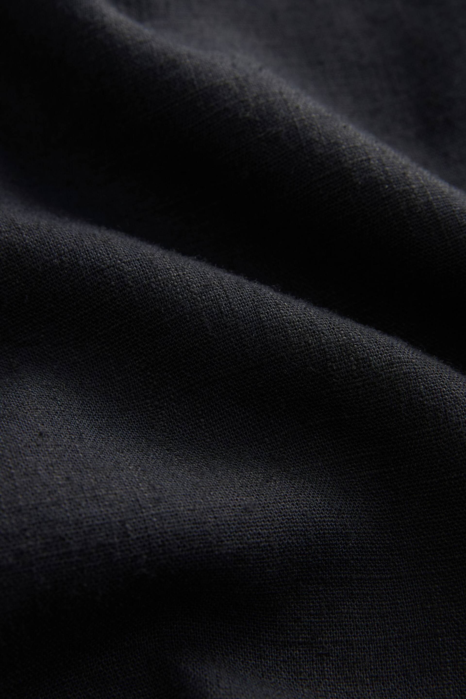 Black Crochet Trim Linen Blend Shell Top - Image 7 of 7