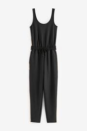 Charcoal Grey Jersey Side Stripe Jumpsuit - Image 4 of 5