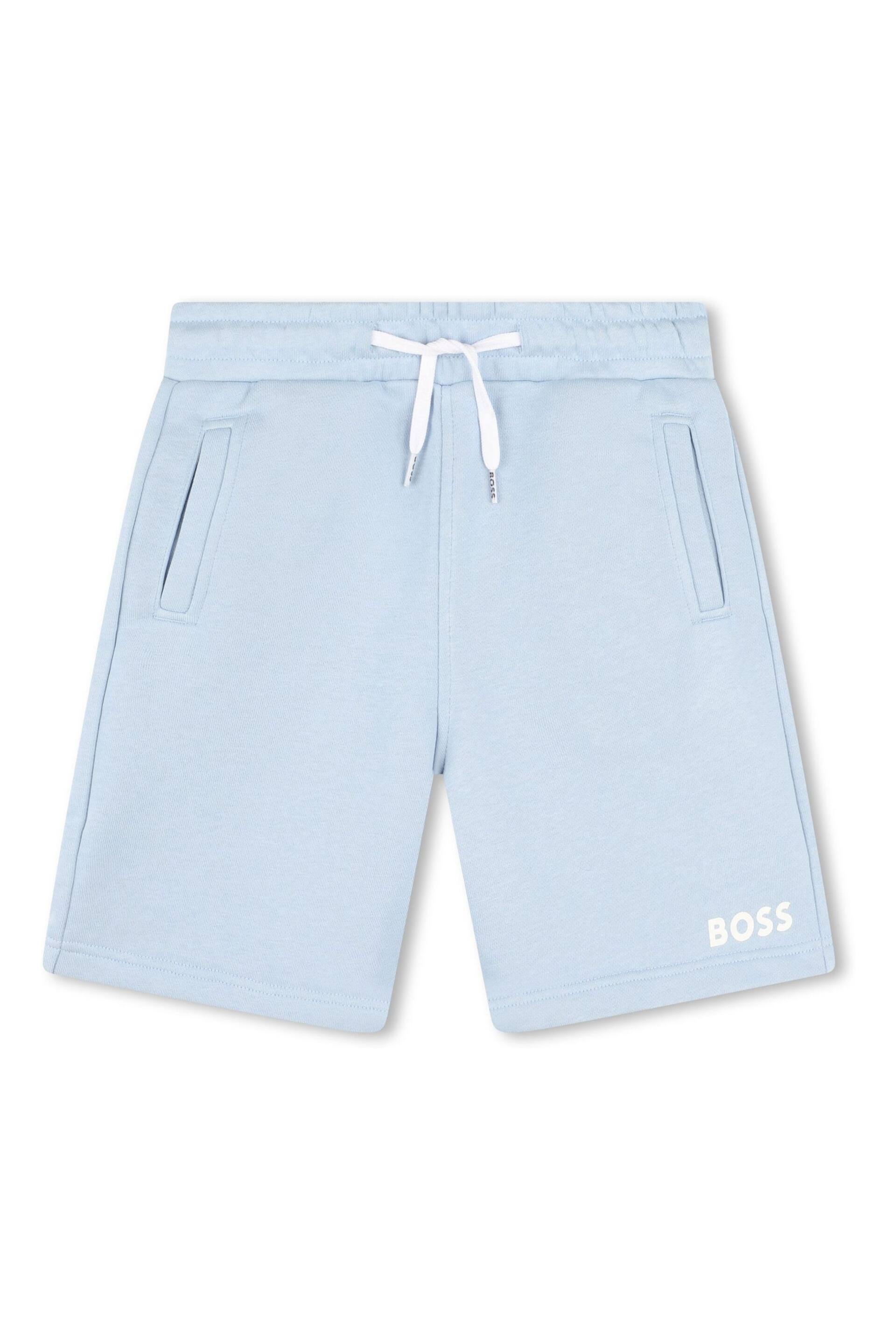 BOSS Blue Logo Jersey Shorts - Image 1 of 2
