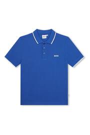 BOSS Blue Ground Short Sleeved Logo Polo Shirt - Image 1 of 3