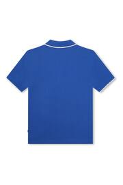 BOSS Blue Ground Short Sleeved Logo Polo Shirt - Image 2 of 3