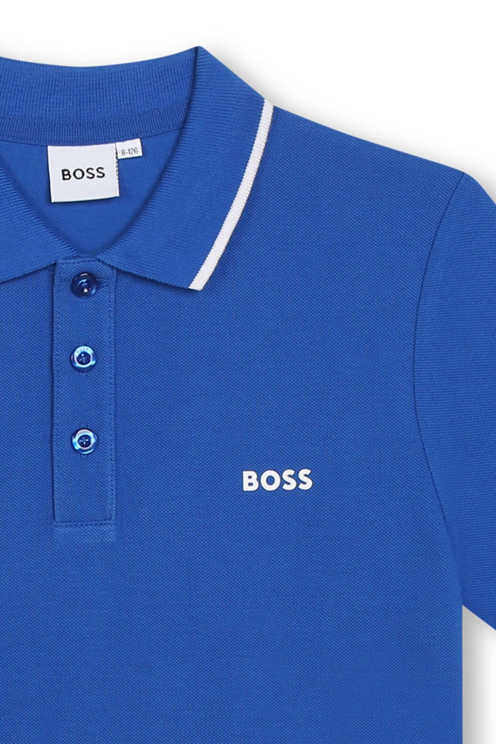 BOSS Blue Ground Short Sleeved Logo Polo Shirt - Image 3 of 3