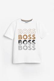 BOSS White Chrome Short Sleeved Logo T-Shirt - Image 4 of 4