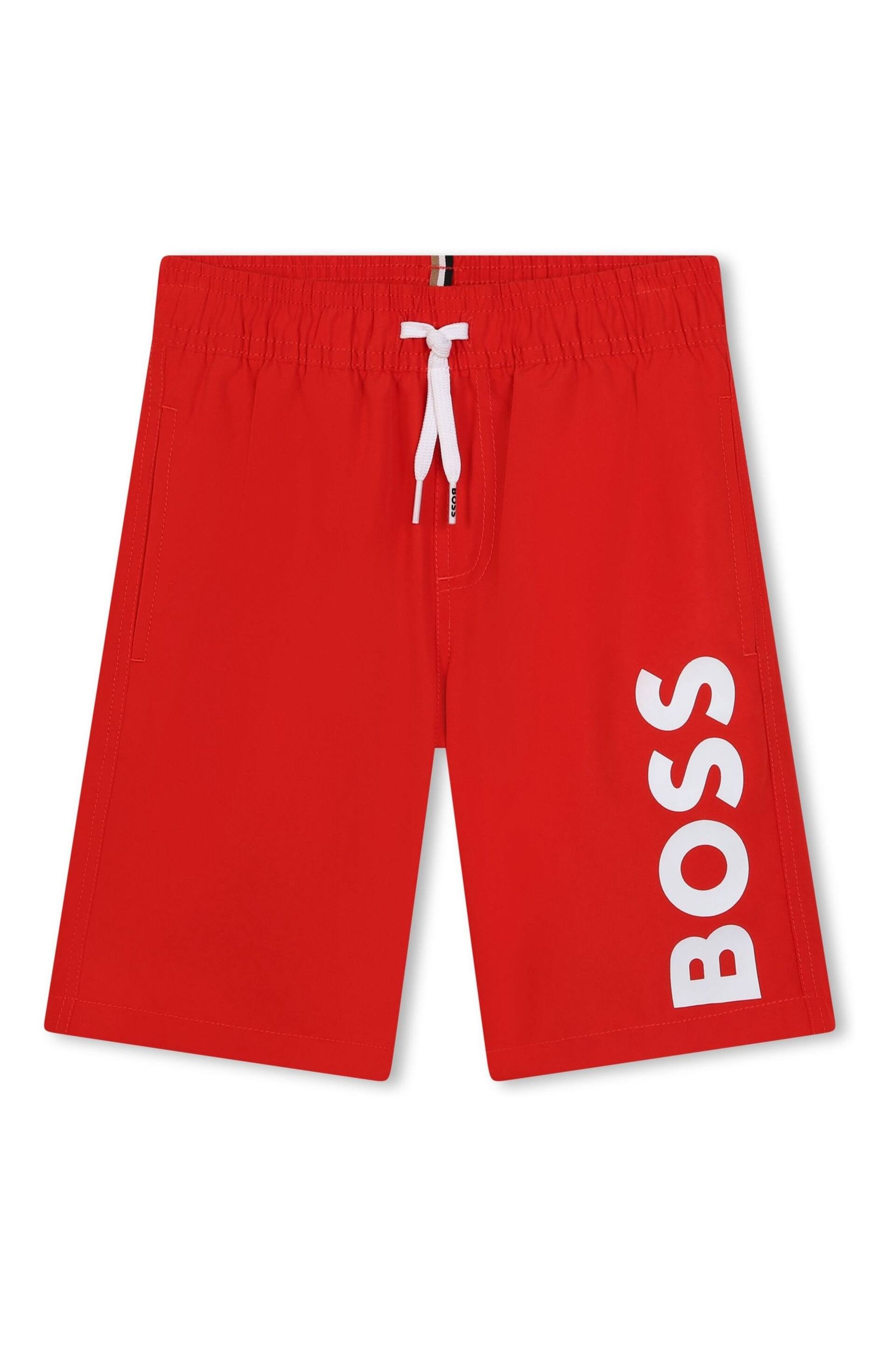 BOSS Red Logo Swim Shorts - Image 1 of 3