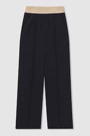 Reiss Navy Ayana Junior Elasticated Wide Leg Trousers - Image 2 of 6