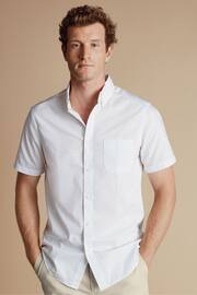 Charles Tyrwhitt White Slim Fit Spot Non-Iron Print Shirt - Image 2 of 5