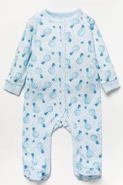 Rock-A-Bye Baby Boutique Blue Hot Air Balloon Printed Cotton 5-Piece Baby Gift Set - Image 2 of 5