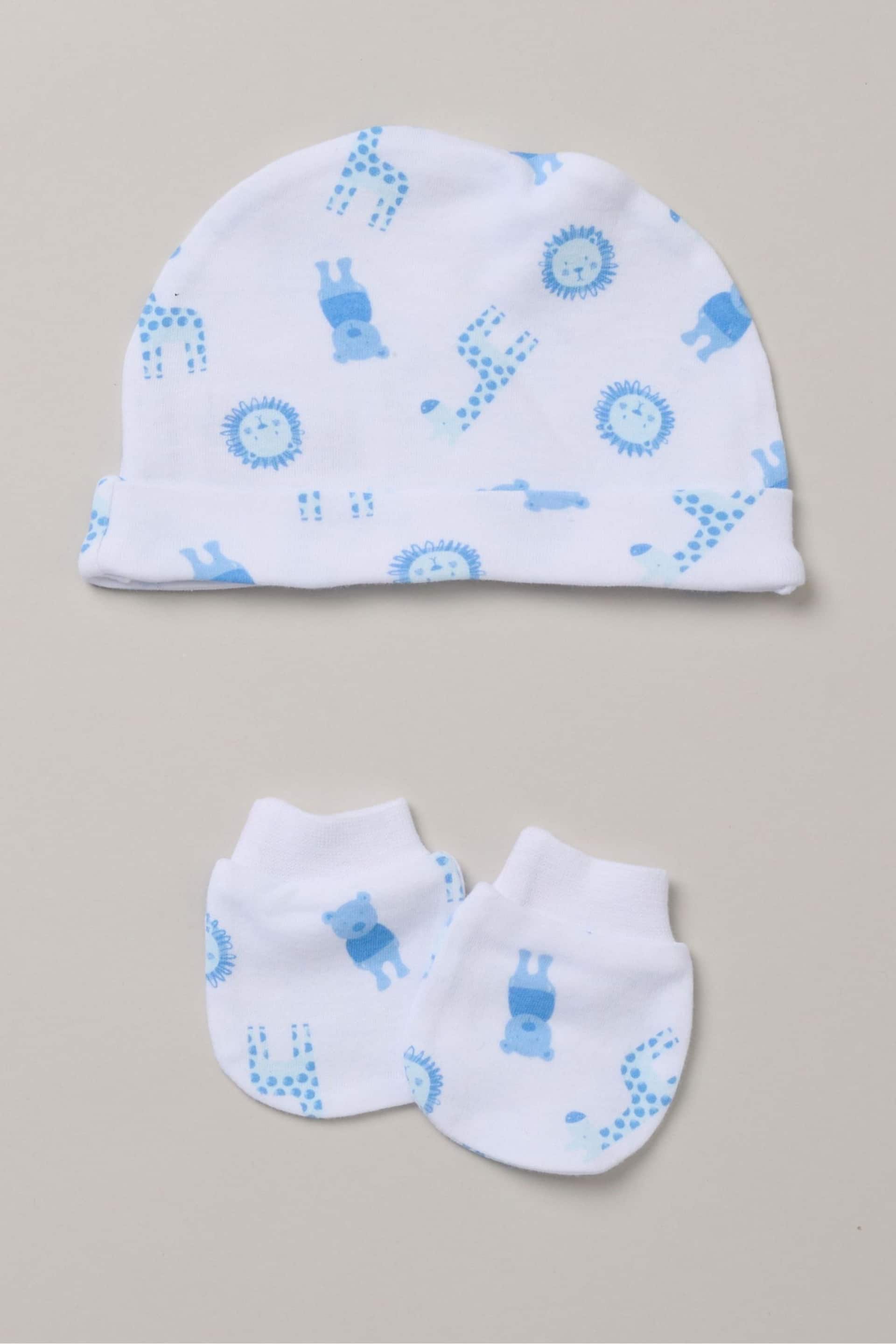 Rock-A-Bye Baby Boutique Blue Animal Print Cotton 6-Piece Baby Gift Set - Image 2 of 5
