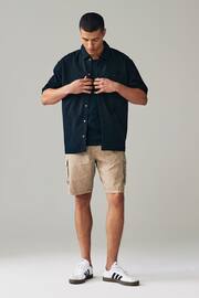 Stone Natural Cotton Linen Cargo Shorts - Image 2 of 10