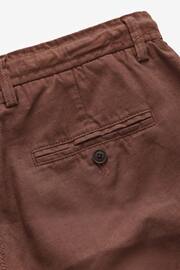 Rust Brown Cotton Linen Cargo Shorts - Image 8 of 10