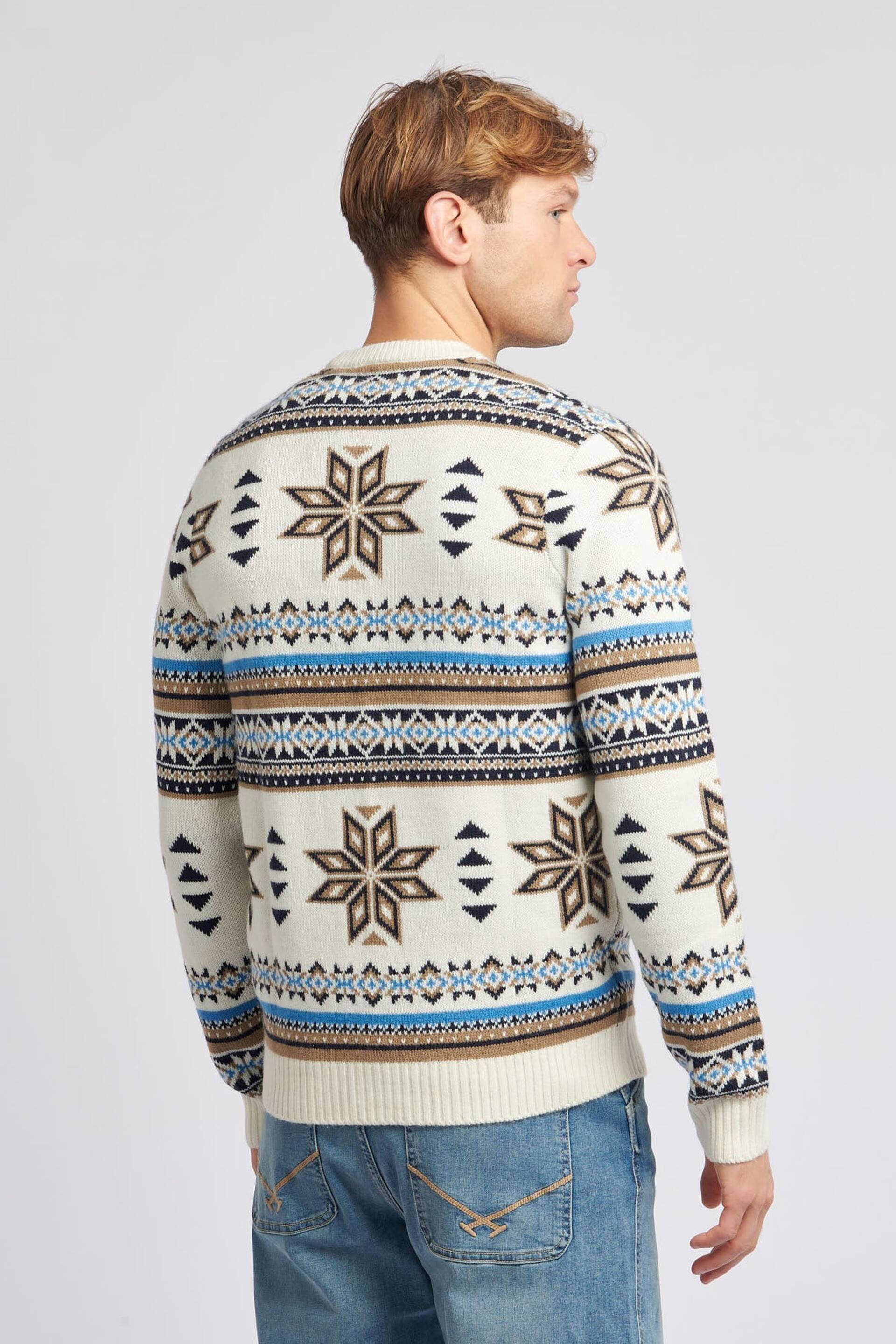 U.S. Polo Assn. Mens Cream Fair Isle Crew Neck Jumper - Image 2 of 8