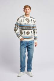 U.S. Polo Assn. Mens Cream Fair Isle Crew Neck Jumper - Image 3 of 8