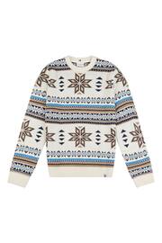 U.S. Polo Assn. Mens Cream Fair Isle Crew Neck Jumper - Image 6 of 8