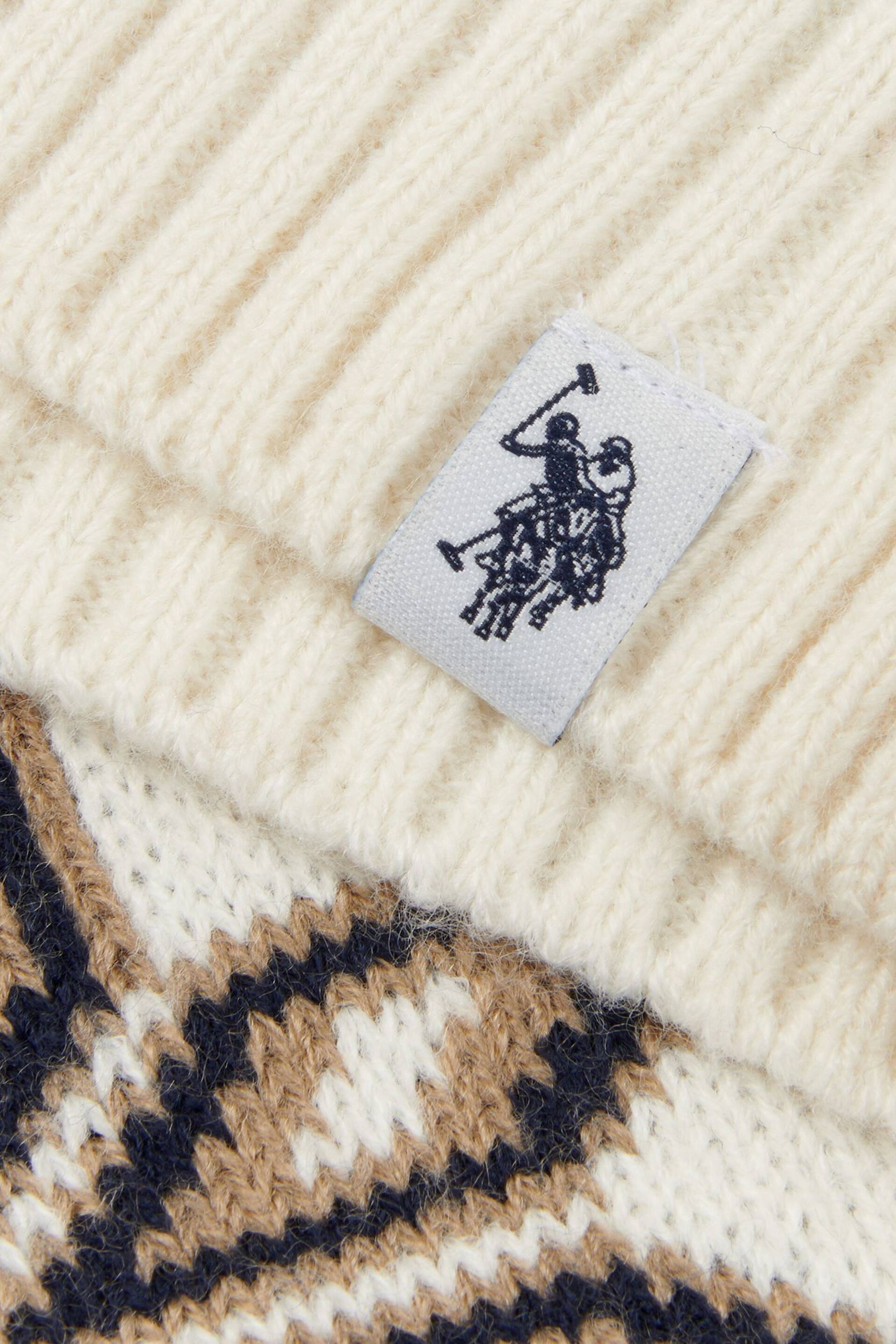 U.S. Polo Assn. Mens Cream Fair Isle Crew Neck Jumper - Image 8 of 8