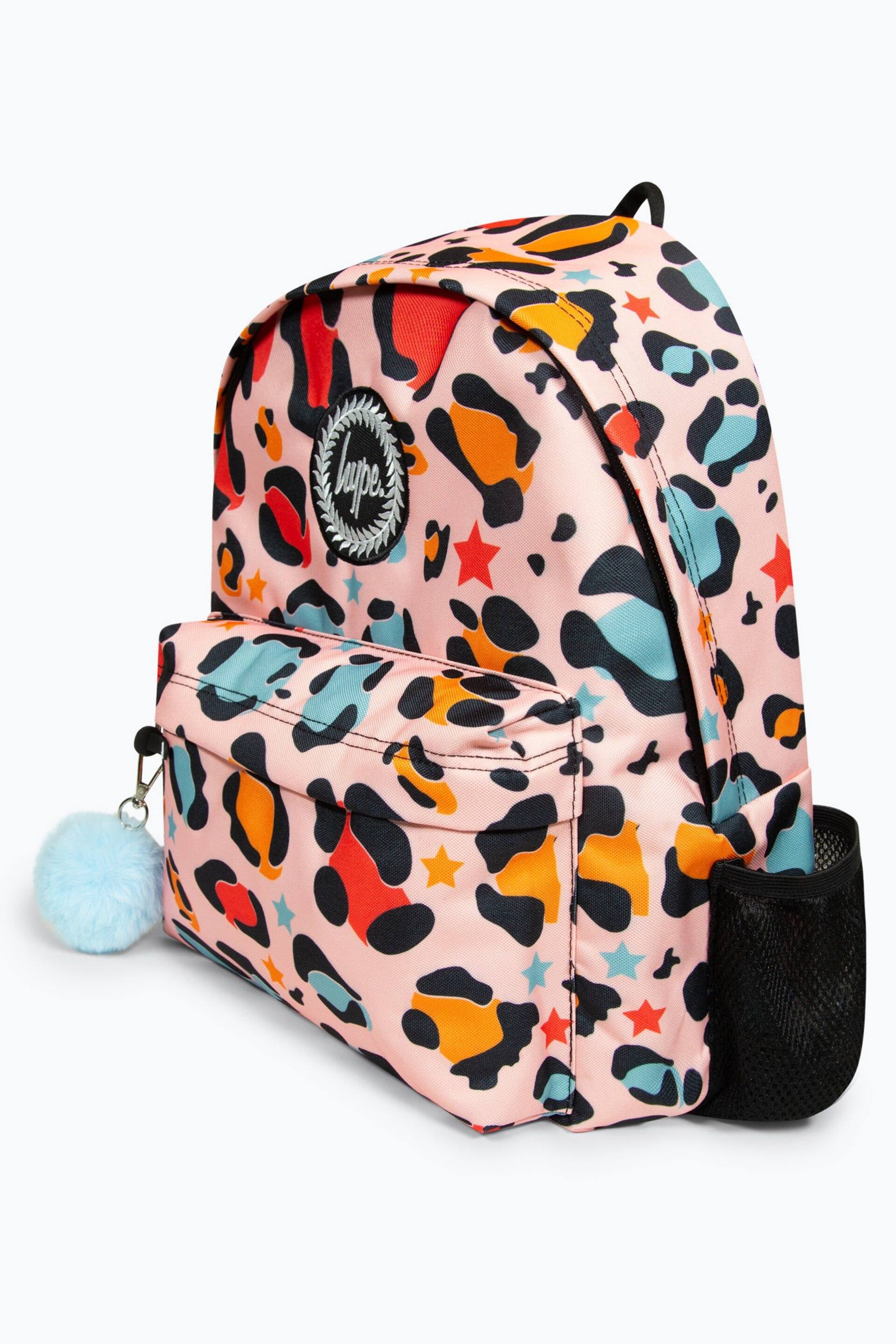 Hype. Peach Star Leopard Badge Backpack - Image 5 of 8