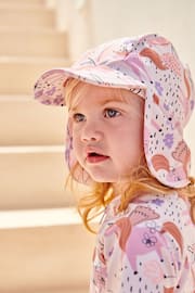 Ecru/Pink Unicorn Swim Legionnaire Hat (3mths-10yrs) - Image 3 of 5