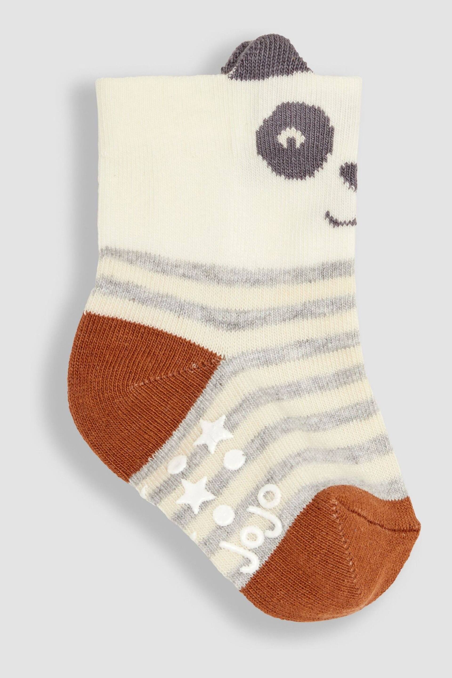 JoJo Maman Bébé Grey 3-Pack Safari Socks - Image 2 of 4