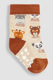 JoJo Maman Bébé Grey 3-Pack Safari Socks - Image 3 of 4