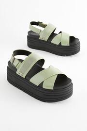 Sage Green Regular/Wide Fit Chunky Wedge Sandals - Image 1 of 5