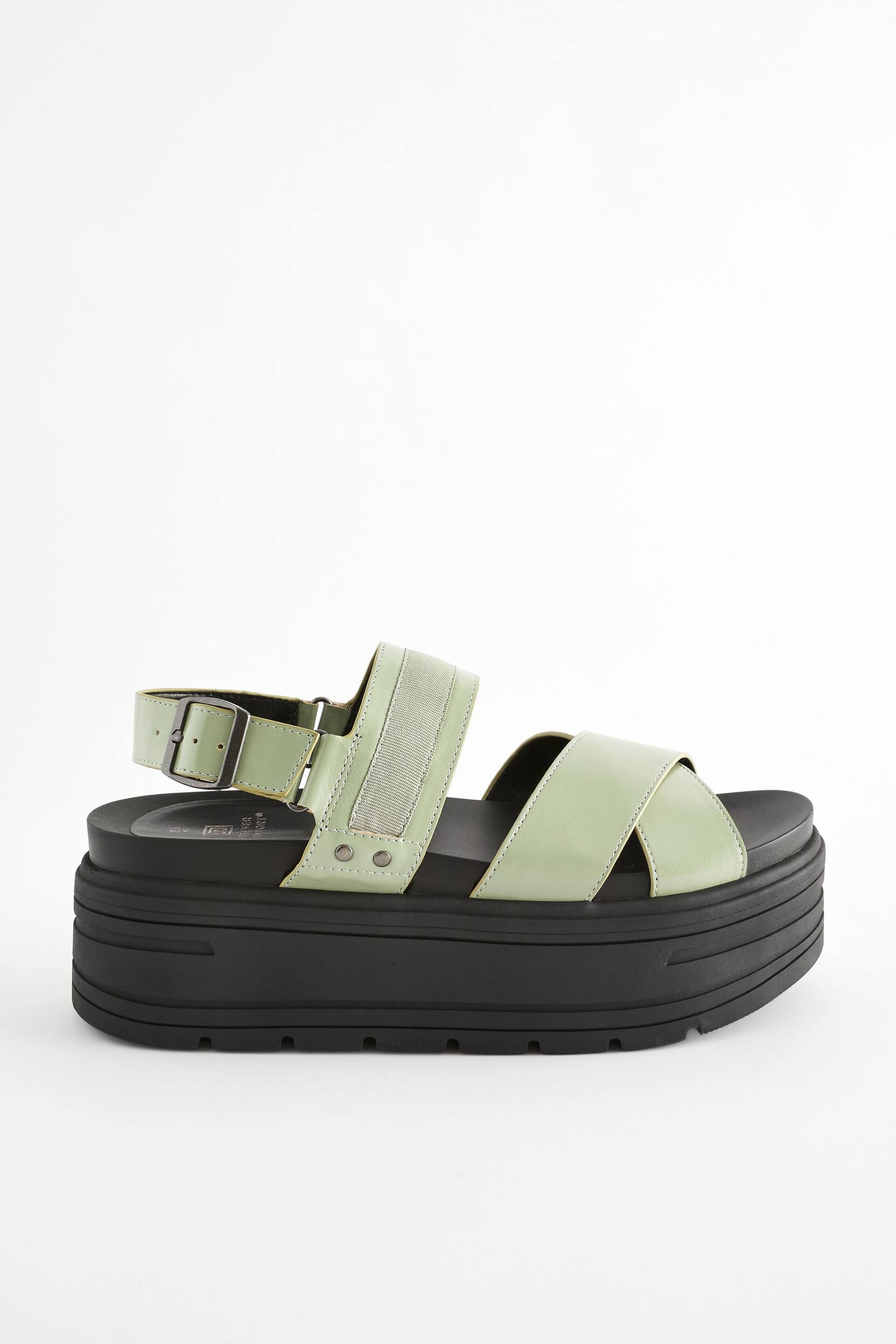 Sage Green Regular/Wide Fit Chunky Wedge Sandals - Image 2 of 5