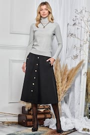 Jolie Moi Grey Turtleneck Fine Knit Fitted Jumper - Image 2 of 4