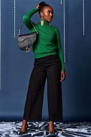 Jolie Moi Green Turtleneck Fine Knit Fitted Jumper - Image 4 of 5