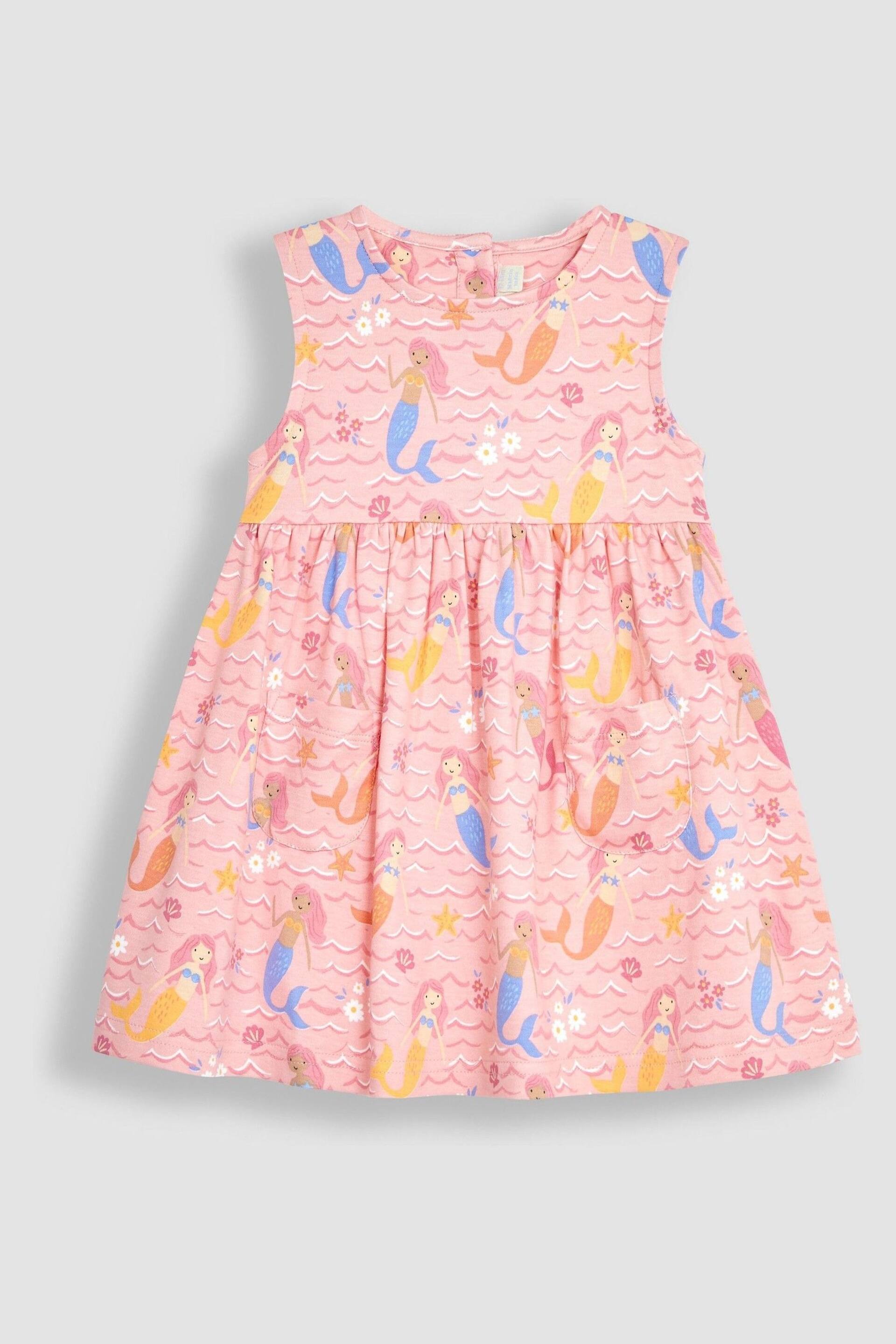 JoJo Maman Bébé Pale Pink Mermaid With Pet In Pocket Tiered Dress - Image 1 of 3