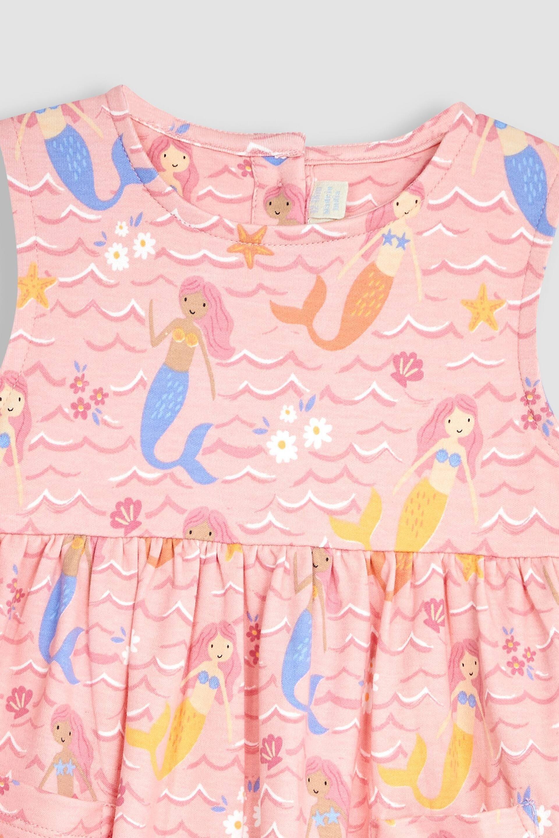JoJo Maman Bébé Pale Pink Mermaid With Pet In Pocket Tiered Dress - Image 2 of 3