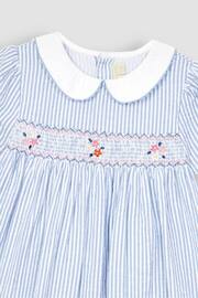 JoJo Maman Bébé Blue Sailboat Embroidered Smocked Dress - Image 4 of 5