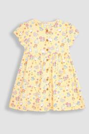 JoJo Maman Bébé Yellow Bunny & Duck Button Through Pet In Pocket Jersey Dress - Image 2 of 3