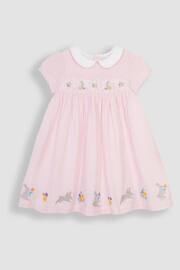 JoJo Maman Bébé Pink Bunny Embroidered Smocked Dress - Image 2 of 4