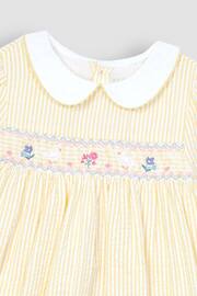 JoJo Maman Bébé Yellow Duck Embroidered Smocked Dress - Image 7 of 7