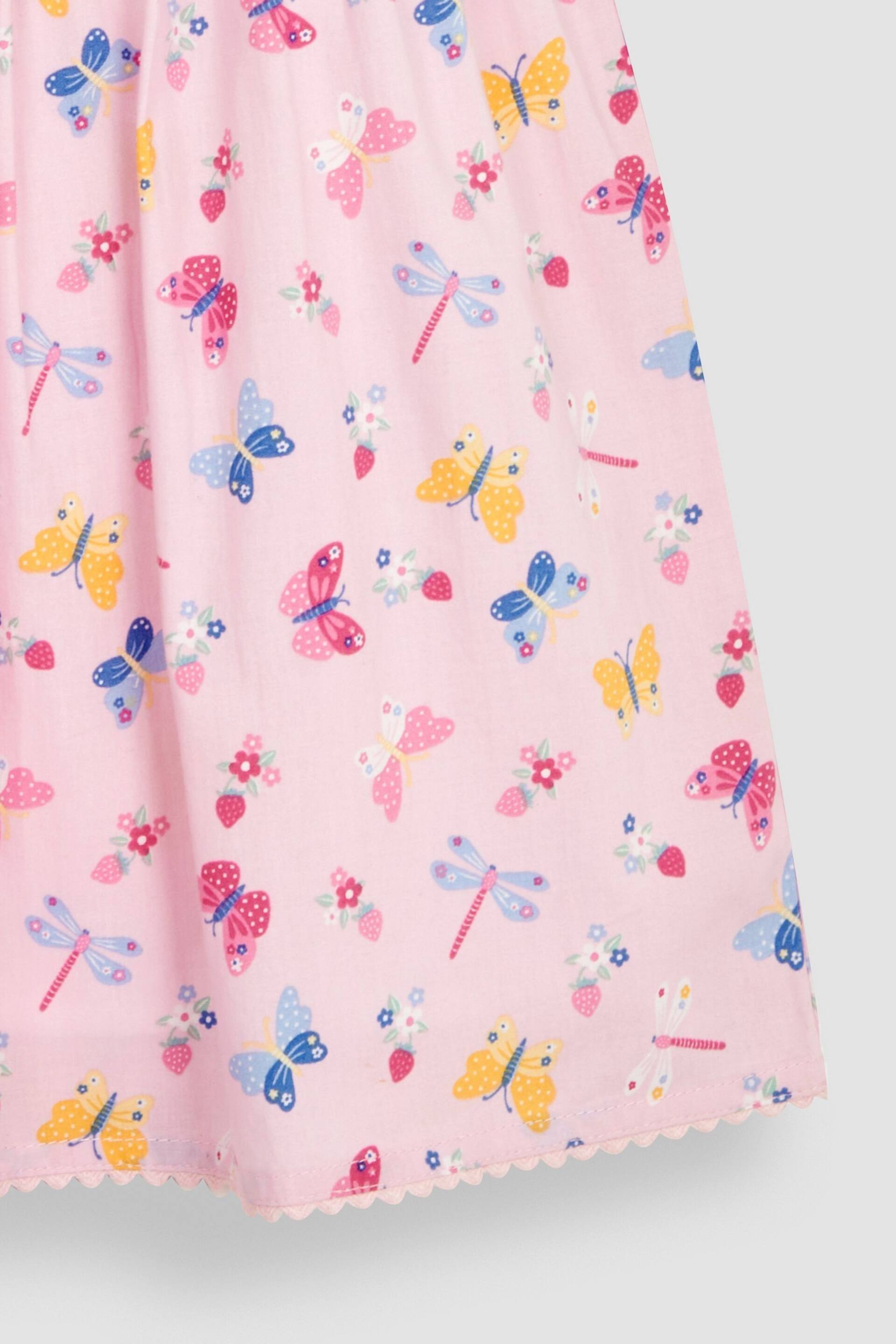 JoJo Maman Bébé Pink Butterfly & Dragonfly Floral Summer Dress - Image 3 of 3