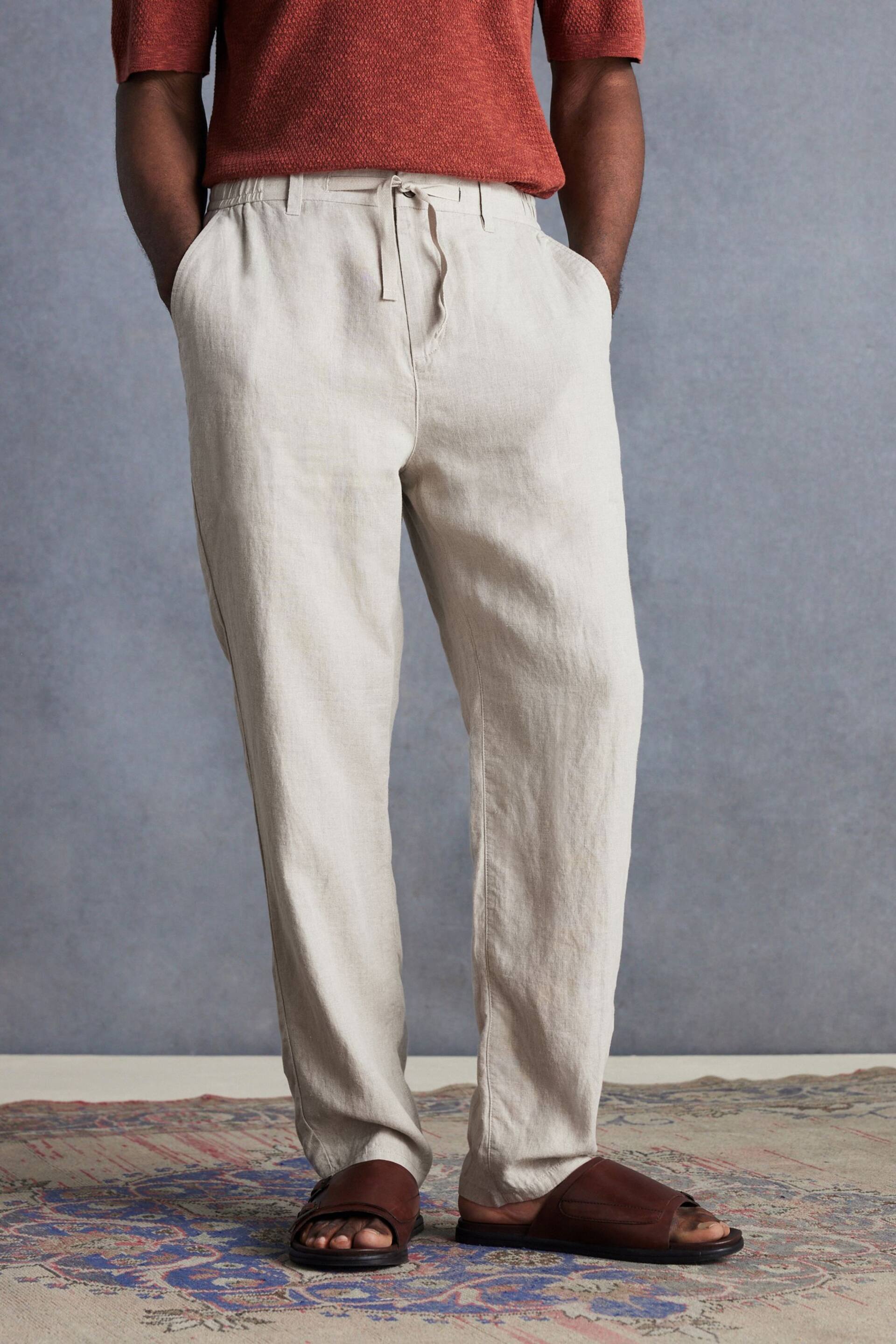 Stone Signature Leomaster Italian Delave Linen Drawstring Trousers - Image 3 of 10