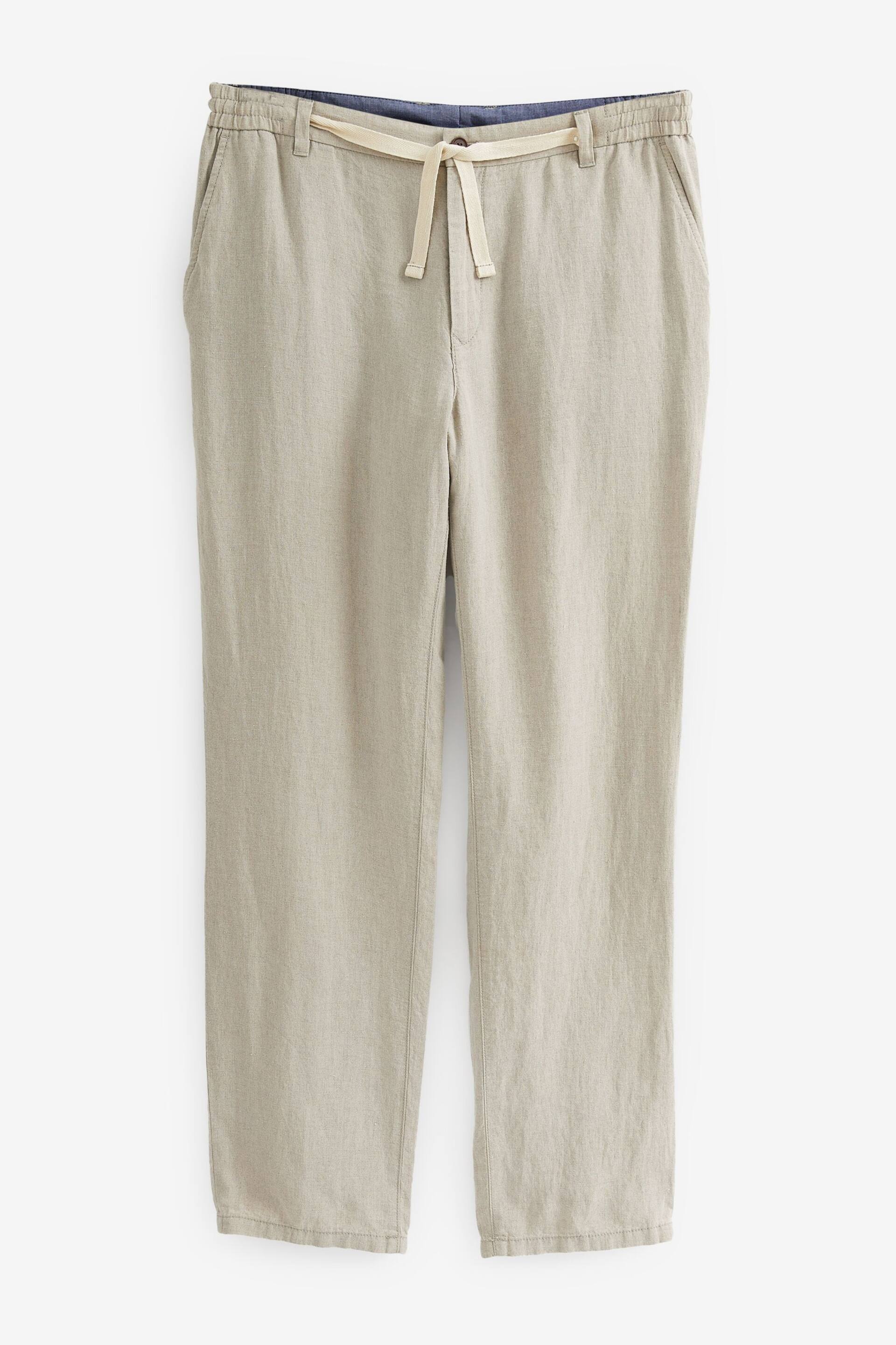 Stone Signature Leomaster Italian Delave Linen Drawstring Trousers - Image 8 of 10