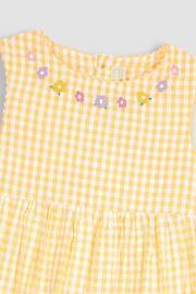 JoJo Maman Bébé Yellow Guinea Pig Appliqué Gingham Summer Dress - Image 2 of 3